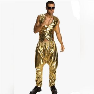 🩵Gold Lame' MC Hammer Costume Set Adult Standard